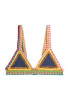 Kiini Kiini Tasmin Bikini Top With Hand Crocheted Trim - Multicolor