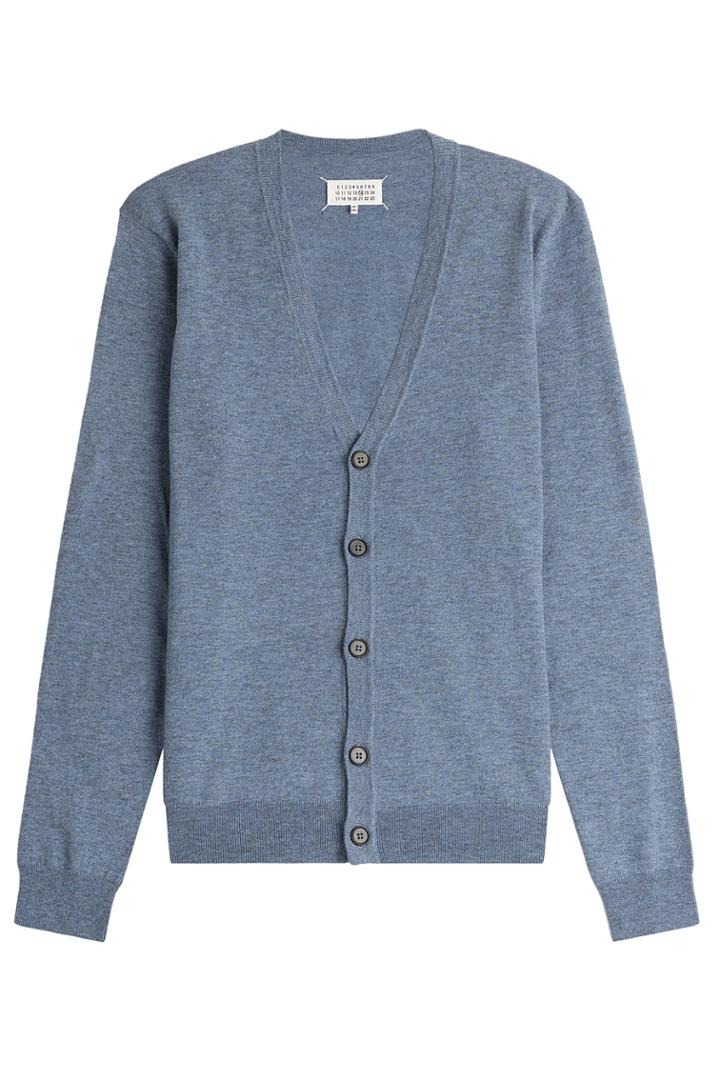 Maison Margiela Maison Margiela Wool-cotton Cardigan - Blue