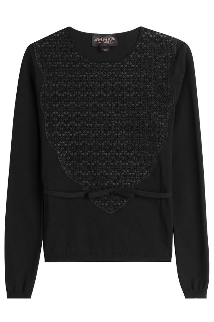 Giambattista Valli Giambattista Valli Crepe Top With Cut Out Pattern - Black