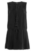 Anna Sui Anna Sui Lace Panel Drawstring Dress - Black