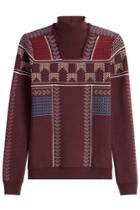 Peter Pilotto Peter Pilotto Patterned Knit Mock Neck Pullover - Red