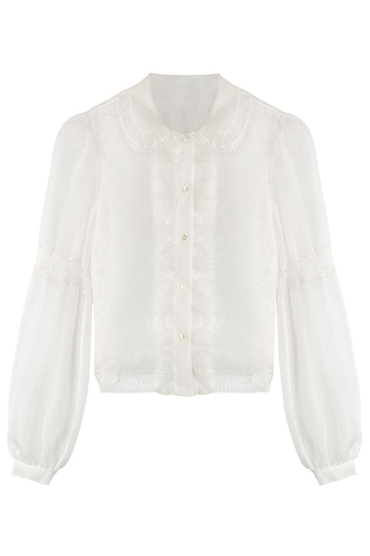Alberta Ferretti Alberta Ferretti Silk Blouse With Lace - None