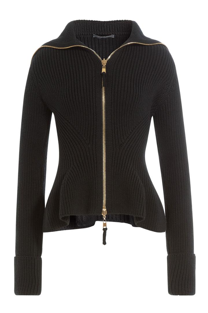 Alexander Mcqueen Alexander Mcqueen Zipped Wool Jacket With Peplum