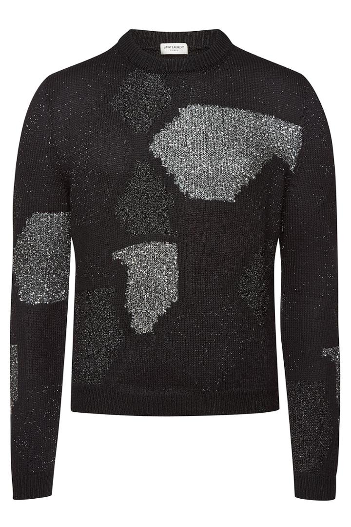 Saint Laurent Saint Laurent Sequin Pullover With Wool And Mohair
