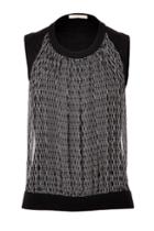Bouchra Jarrar Bouchra Jarrar Knit Top With Silk Front Panel - Black