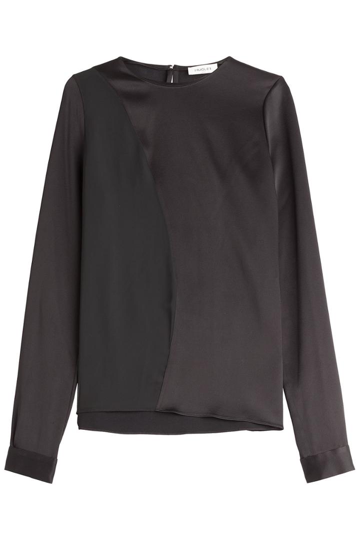 Mugler Mugler Blouse With Sheer Insert - Black