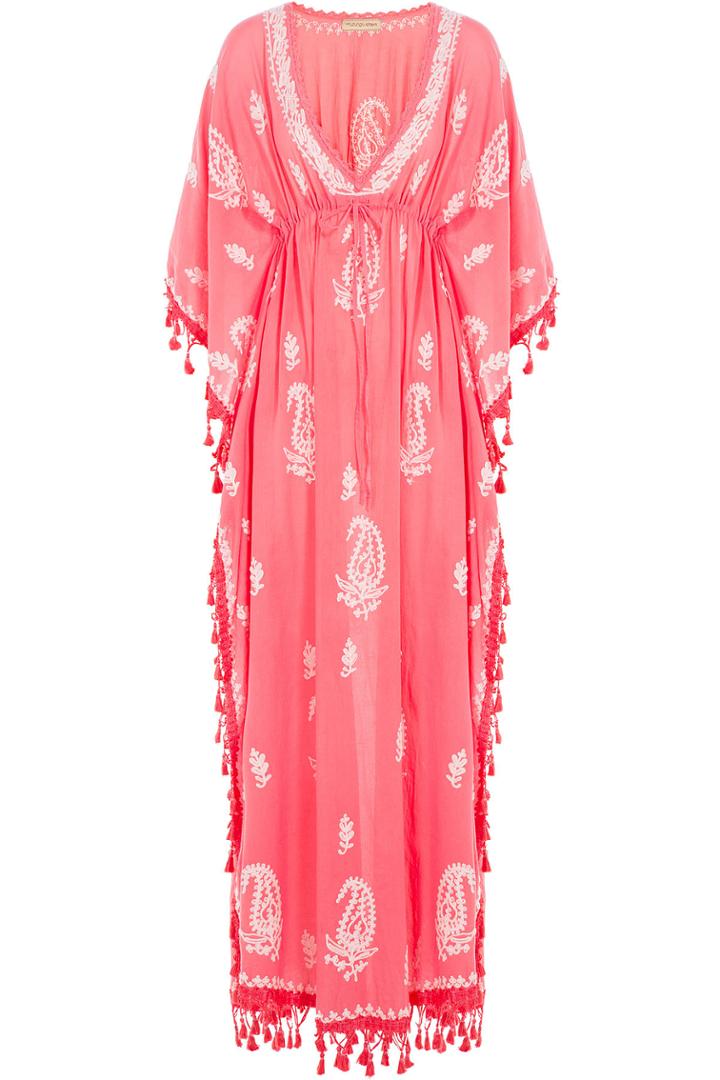 Muzungu Sisters Muzungu Sisters Embroidered Cotton Caftan - Pink