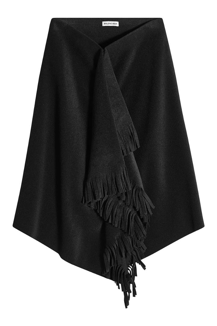 Balenciaga Balenciaga Fringed Skirt With Alpaca And Virgin Wool