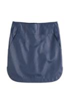 Jil Sander Navy Emesia Leather Skirt