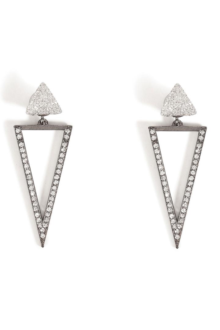 Ileana Makri Ileana Makri 18kt White Gold Bermuda Triangle Earrings With Diamonds