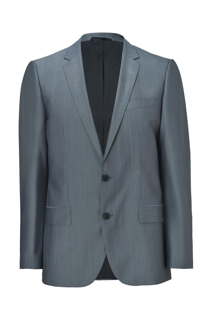 Hugo Hugo Dark Grey Virgin Wool-silk Amaro/heise Blazer