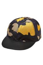 Valentino Valentino Camouflage Cap With Leather