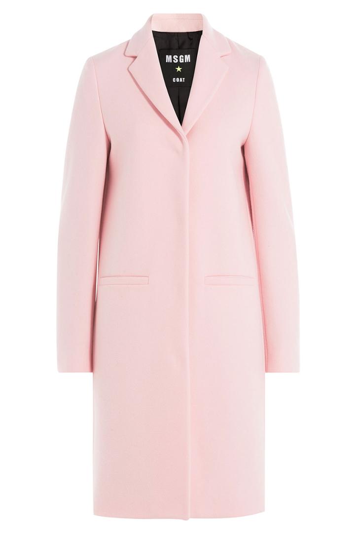 Msgm Msgm Wool Coat With Cat Appliqué - Rose