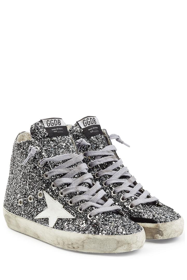 Golden Goose Golden Goose Francy High-top Glitter Sneakers