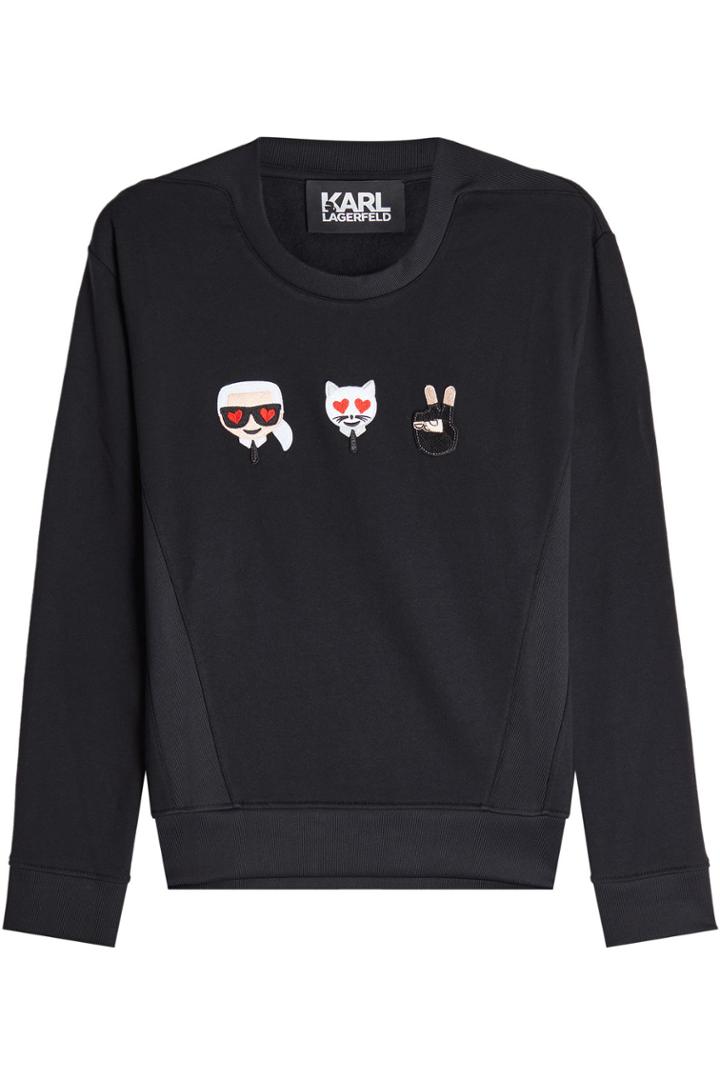 Karl Lagerfeld Karl Lagerfeld Emoji Karl & Choupette Cotton Sweatshirt