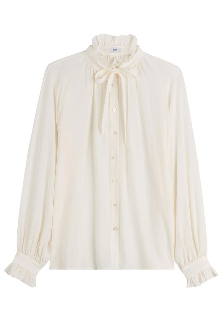 Closed Closed Tie Neck Silk Blouse - White