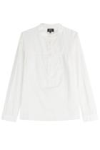 A.p.c. A.p.c. Long Sleeve Cotton Henley Shirt - White