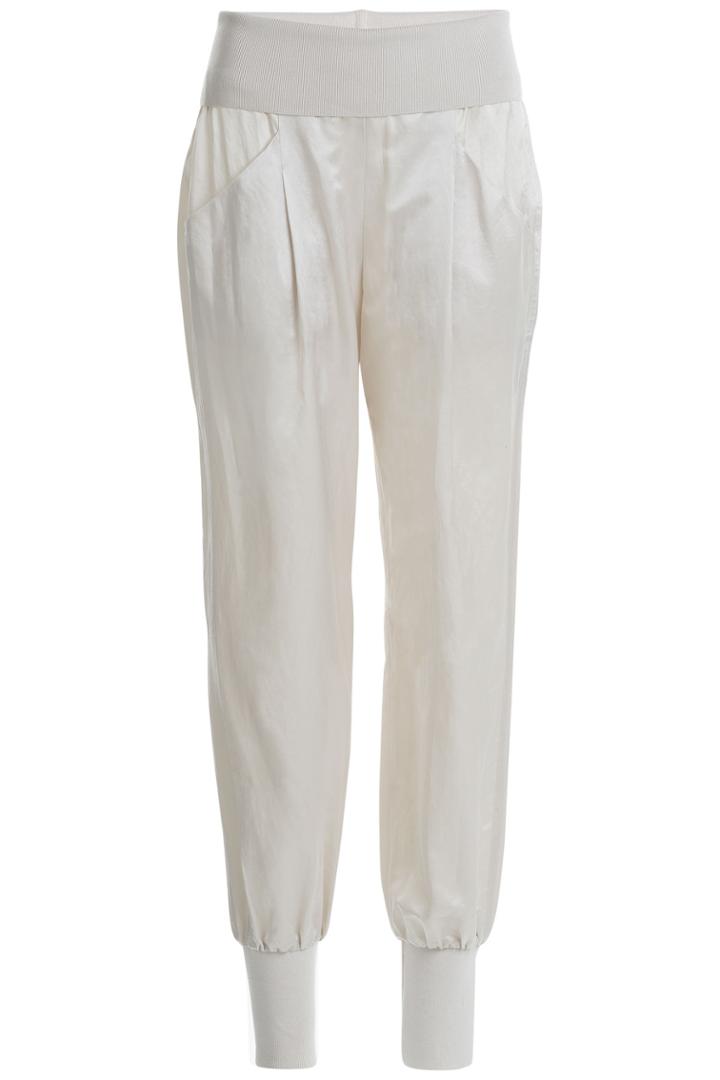 Donna Karan New York Donna Karan New York Cotton-silk Harem Pants With Ribbed Waistband - Grey