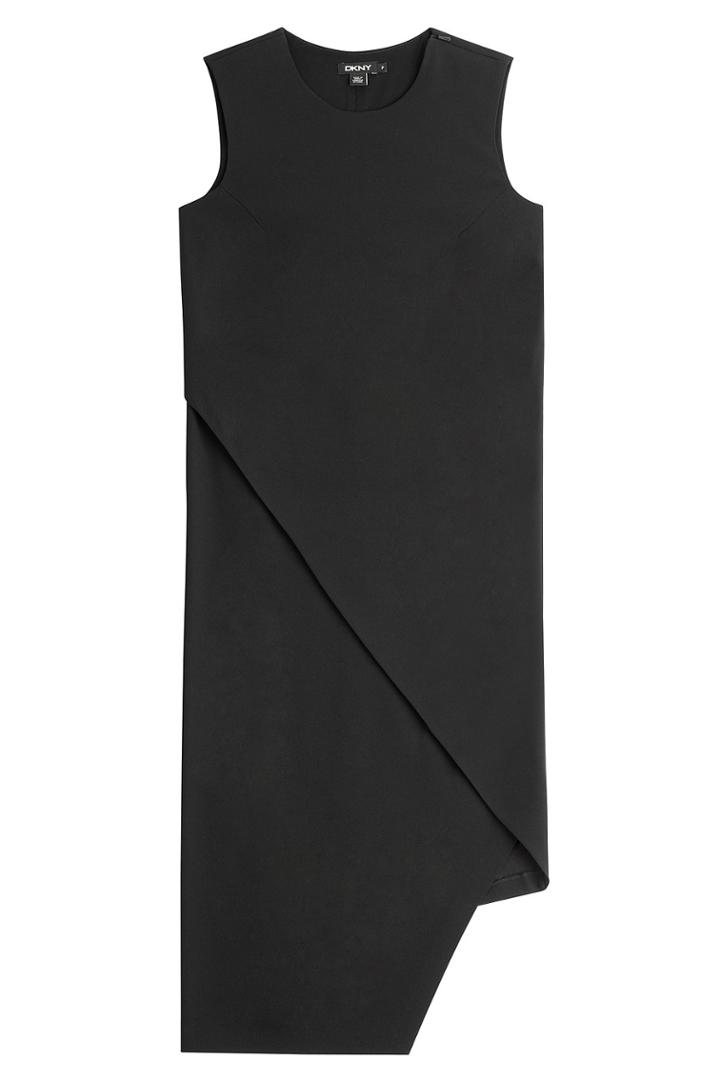 Dkny Dkny Asymmetric Draped Hem Dress - Black