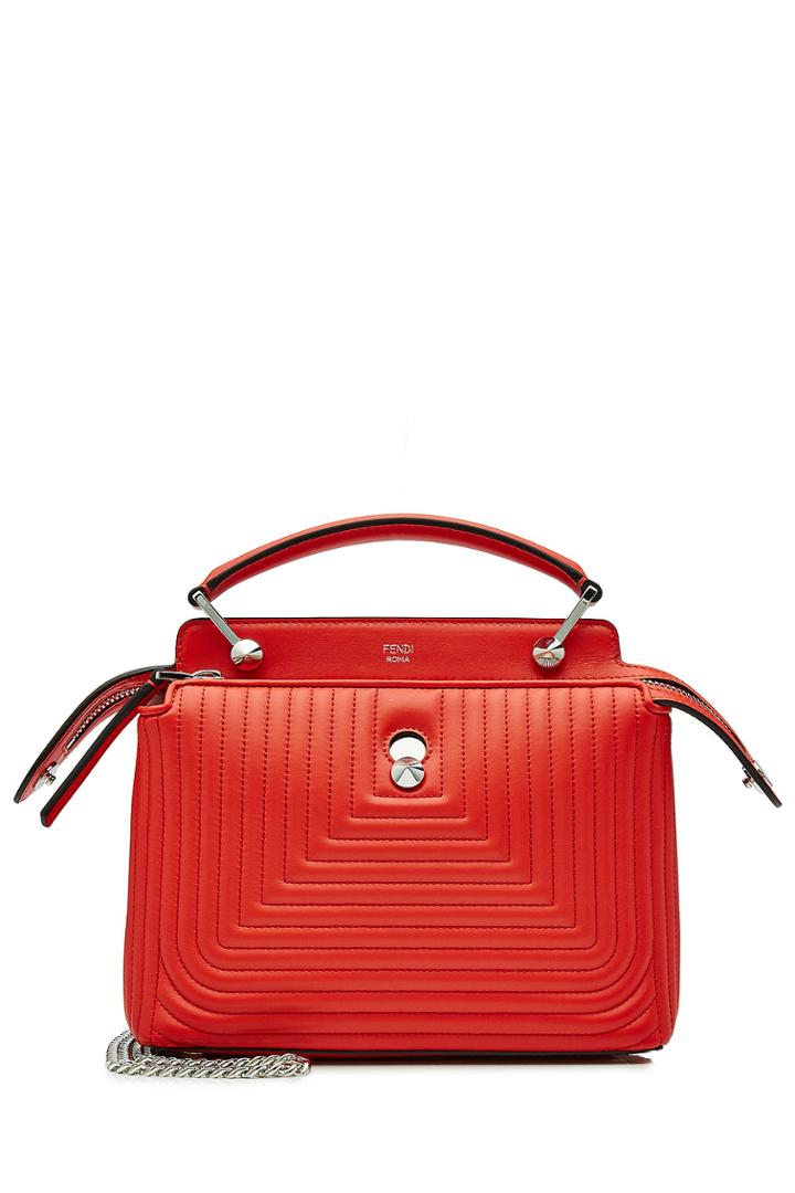 Fendi Fendi Dotcom Leather Shoulder Bag - Red