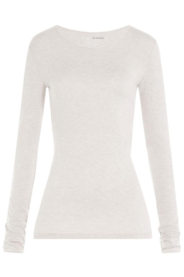 Majestic Majestic Long-sleeved Jersey Top - Beige