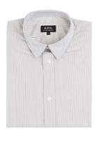 A.p.c. A.p.c. Cotton Micro Stripe Long Sleeve Shirt - White