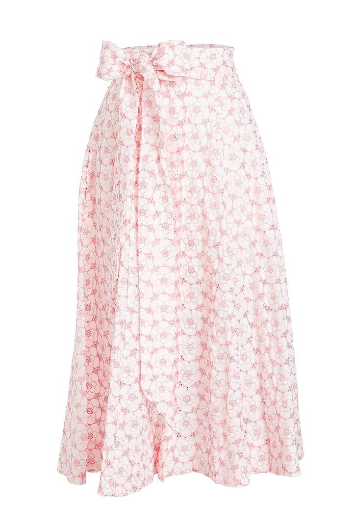 Lisa Marie Fernandez Lisa Marie Fernandez Cotton Skirt With Eyelet Cut-out Detail