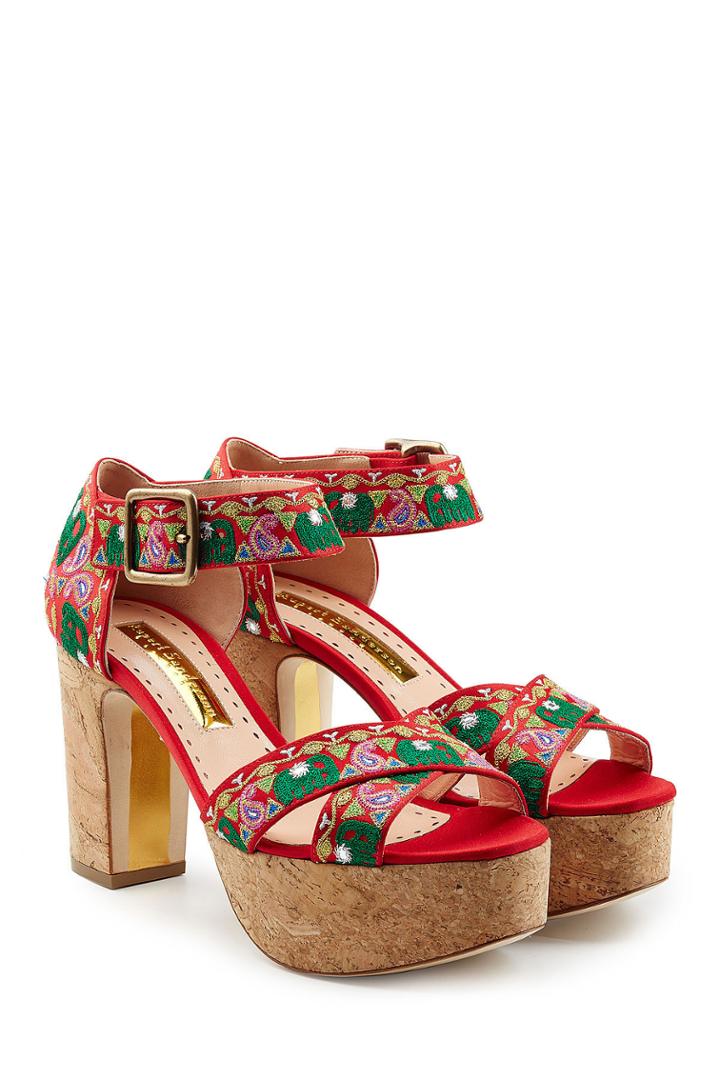 Rupert Sanderson Rupert Sanderson Embroidered Platform Sandals
