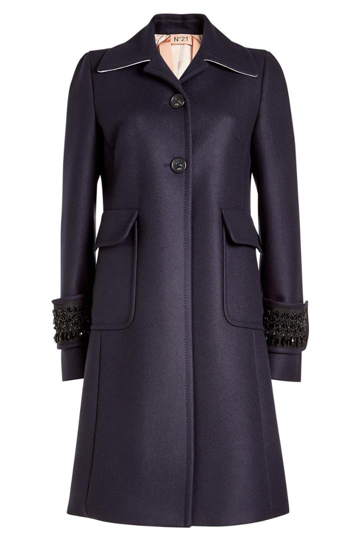 N 21 N&deg;21 Embellished Wool Coat With Cashmere