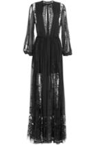 Elie Saab Elie Saab Floor Length Dress With Silk And Lace - Black