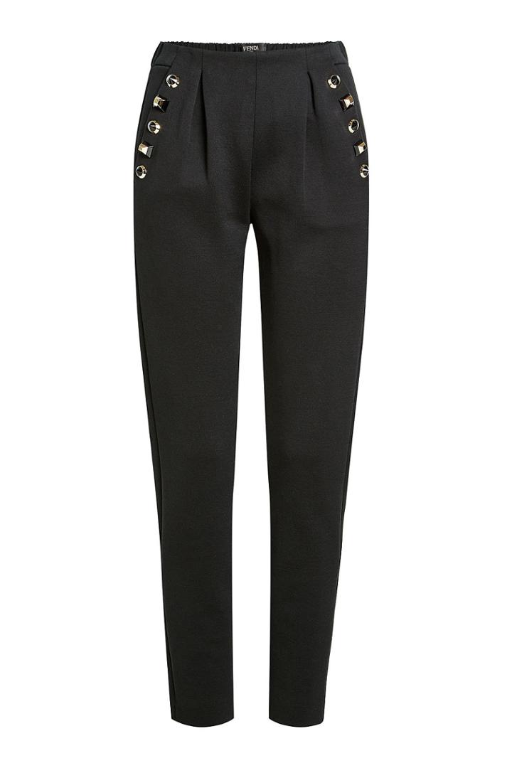 Fendi Fendi Studded Cigarette Pants In Cotton