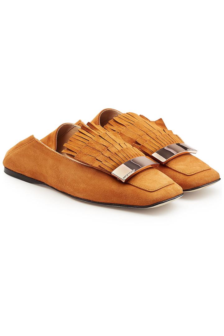Sergio Rossi Sergio Rossi Fringed Suede Loafers