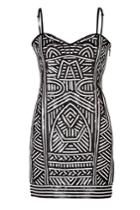 Emilio Pucci Emilio Pucci Patterned Leather Strapless Dress - Black