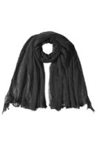 Rick Owens Men Rick Owens Men Frayed Cashmere-silk Scarf - Black