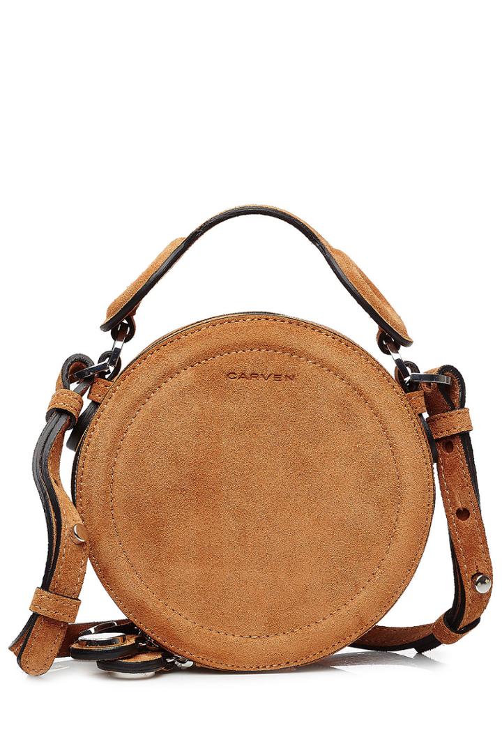 Carven Carven Suede Shoulder Bag - Camel