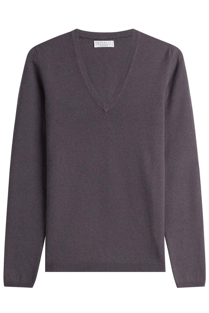 Brunello Cucinelli Brunello Cucinelli Cashmere Pullover With Elbow Patches - Grey