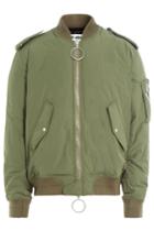 Off White Off White Bomber Jacket With Back Print - Green