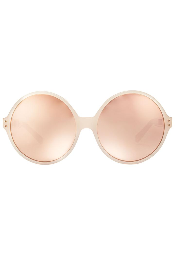 Linda Farrow Linda Farrow Round Sunglasses With Rose Gold Lenses