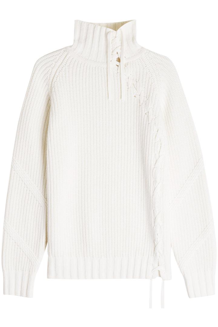 Karl Lagerfeld Karl Lagerfeld Lace-up Turtleneck With Wool And Cashmere