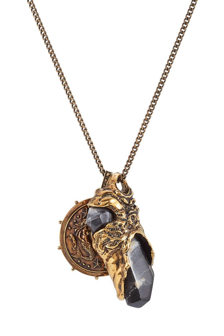 Alexander Mcqueen Alexander Mcqueen Necklace With Medallion And Stone