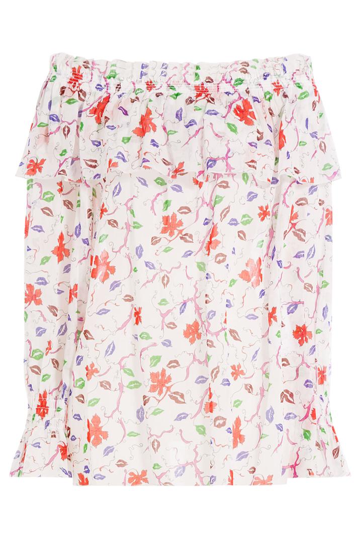 Emilio Pucci Emilio Pucci Printed Cotton Carmen Top - Multicolor