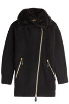 Burberry Brit Burberry Brit Wool-cashmere Cardigan With Shearling - Black