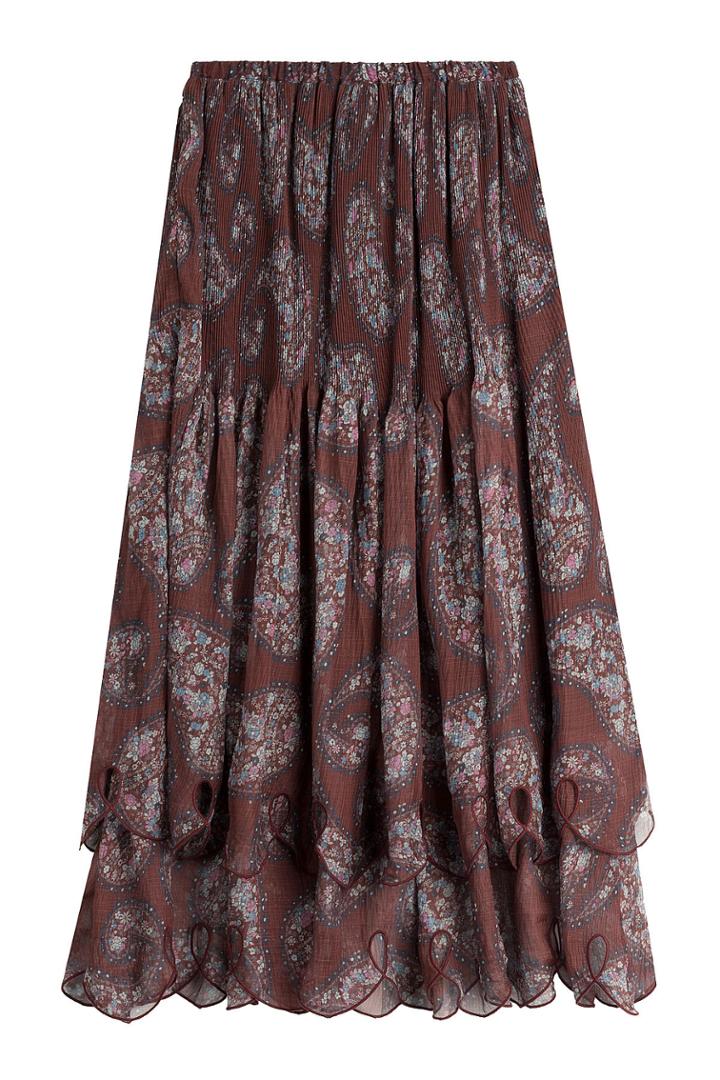 See By Chloé See By Chloé Printed Chiffon Midi Skirt - Multicolored