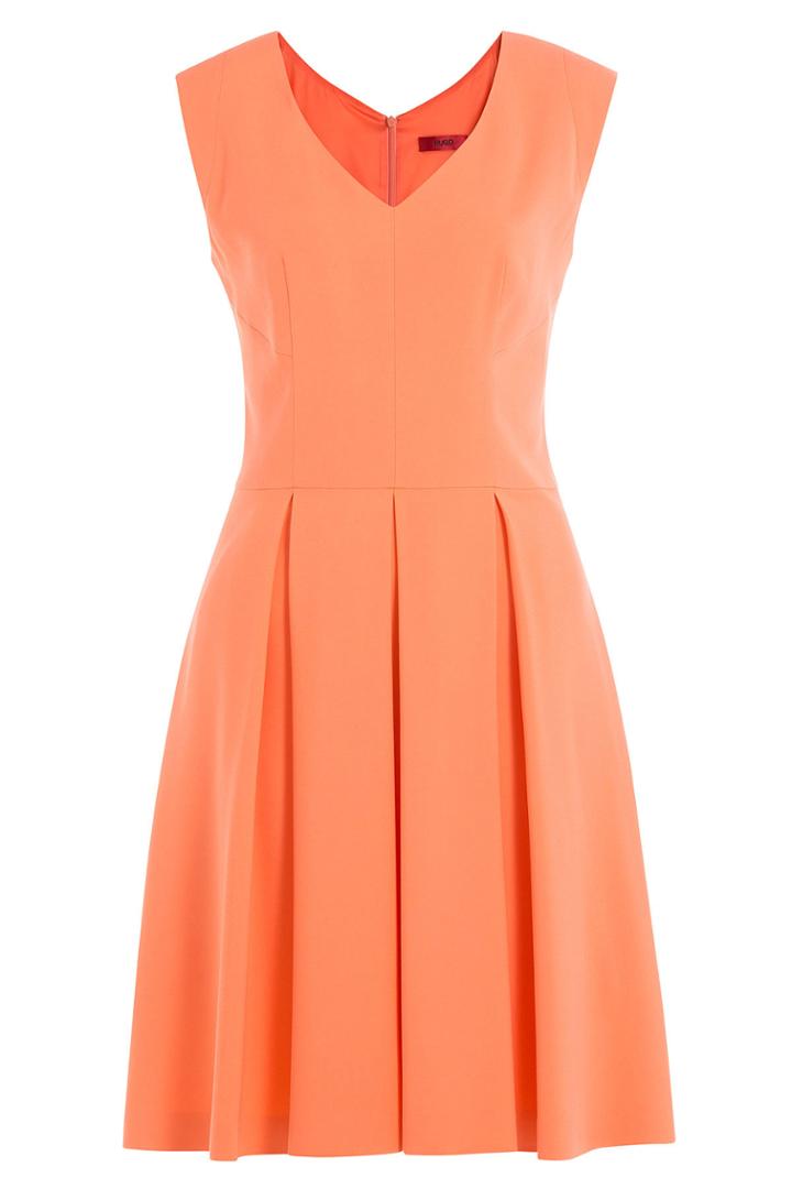 Hugo Hugo Dress With Pleated Skirt - Rose