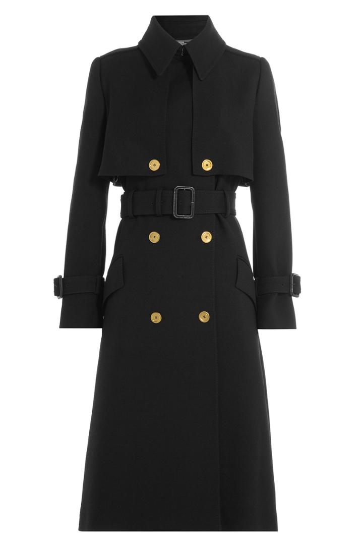 Alexander Mcqueen Alexander Mcqueen Wool Trench Coat - Black