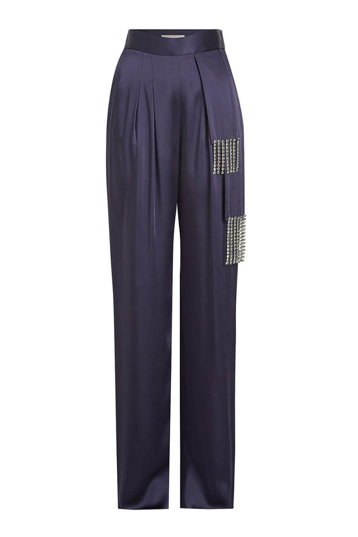Christopher Kane Christopher Kane Satin Pants With Crystal Embellishment