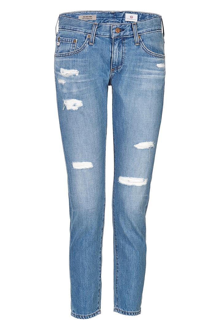 Ag Adriano Goldschmied Distressed Cropped Jeans