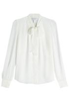 Diane Von Furstenberg Diane Von Furstenberg Silk Blouse With Self-tie Bow - White