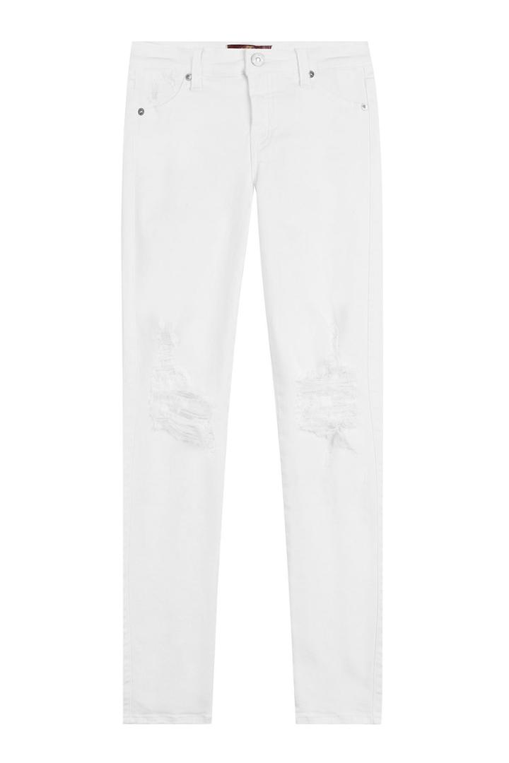 Seven For All Mankind Seven For All Mankind Distressed Skinny Jeans - White