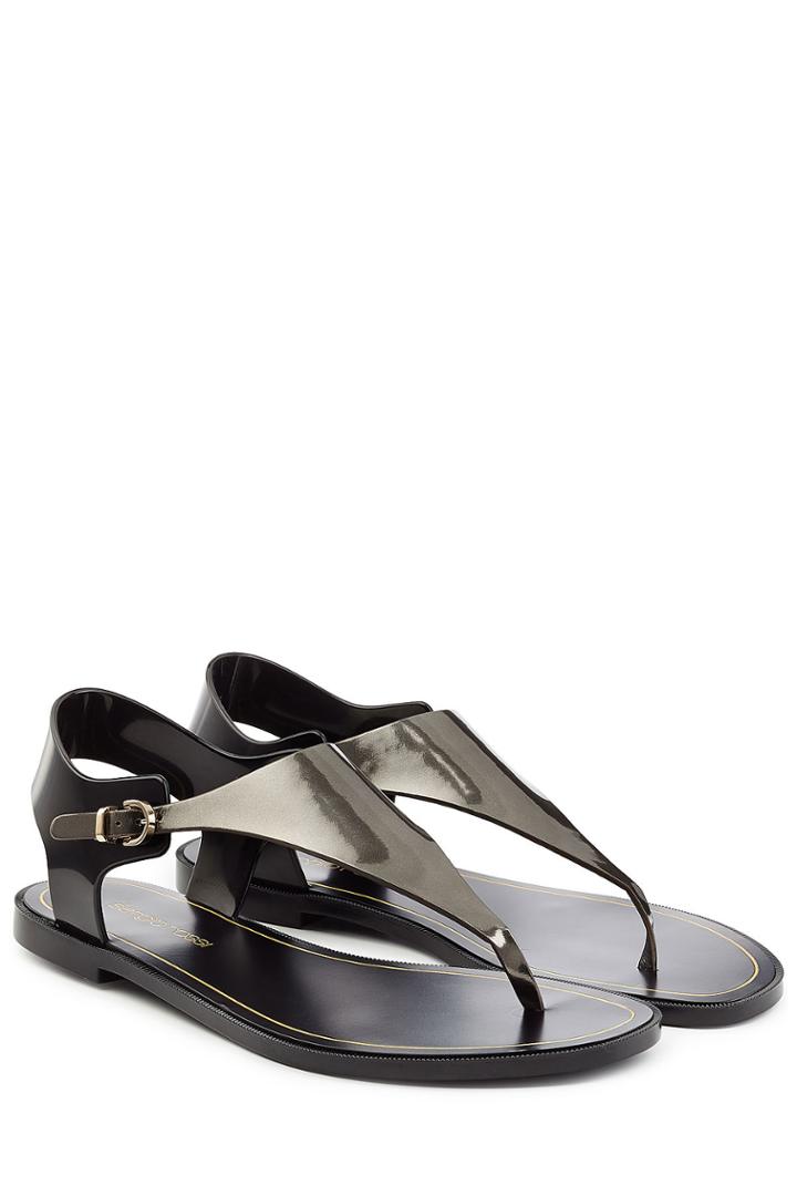Sergio Rossi Sergio Rossi Leather And Rubber Sandals - Multicolor